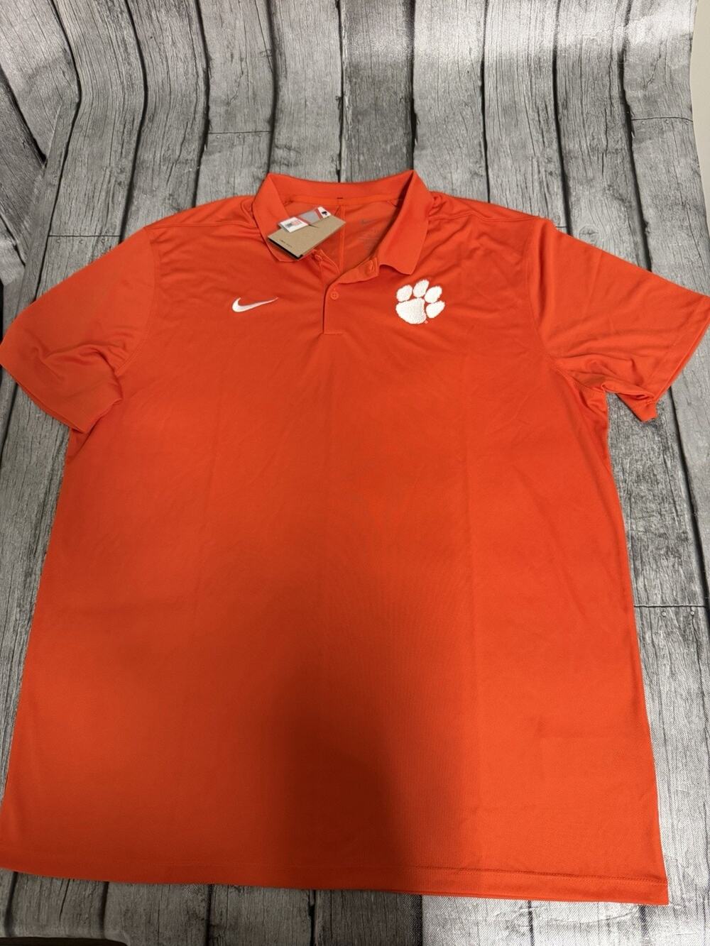 NWT Men’s Nike Clemson Tigers Primetime Victory Primary Logo Dri Fit Polo XXL 2X